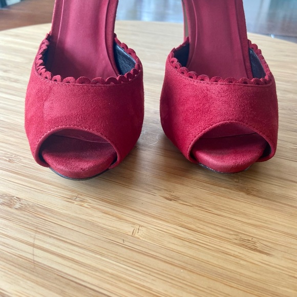 Red Suede Heels by Nine West with Box-Size 8 - Picture 3 of 13